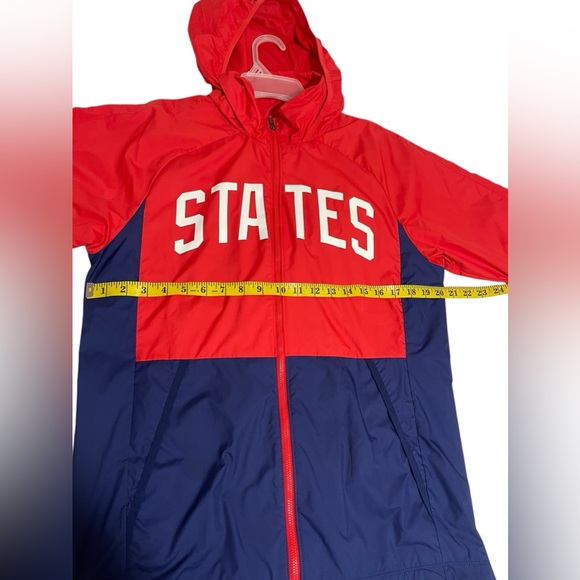Nike Team USA United States Soccer Football Wind/Rain Jacket Mens M Red Blue - Picture 10 of 15